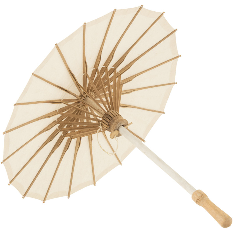 Ombrelle en toile effet macramé beige avec franges Galipolli | Maisons