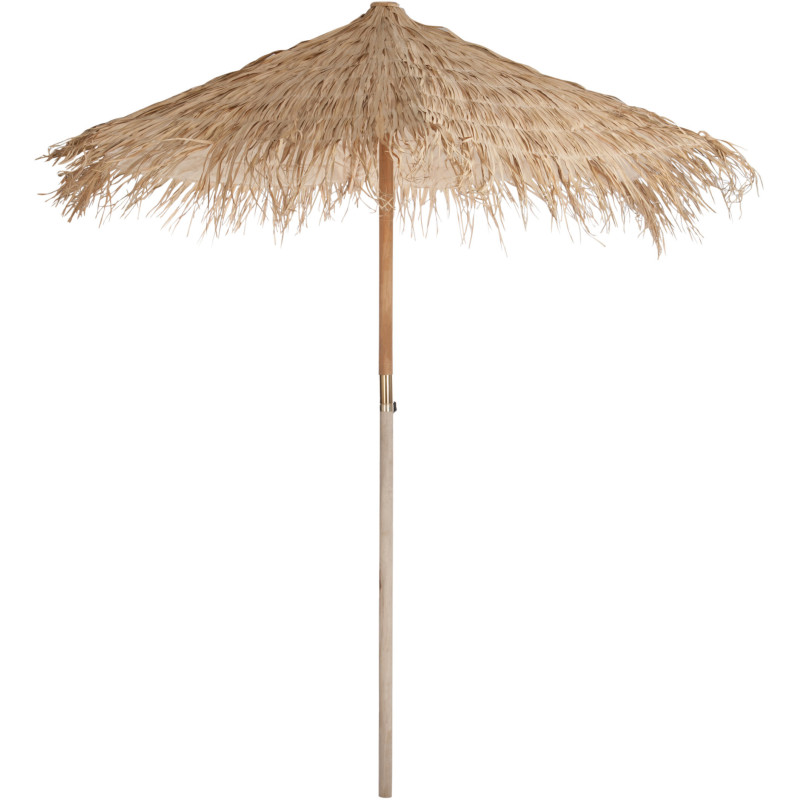 Parasol Rond 250 cm en Paille Naturel Bois Gianni - 1