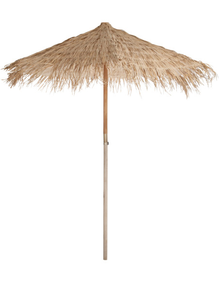 Parasol Rond 250 cm en Paille Naturel Bois Gianni - 1