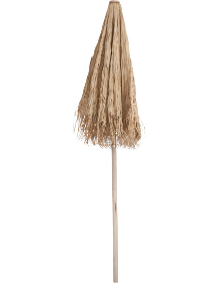 Parasol Rond 250 cm en Paille Naturel Bois Gianni - 2