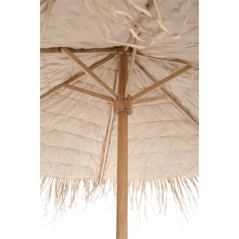 Parasol Rond 250 cm en Paille Naturel Bois Gianni - 3