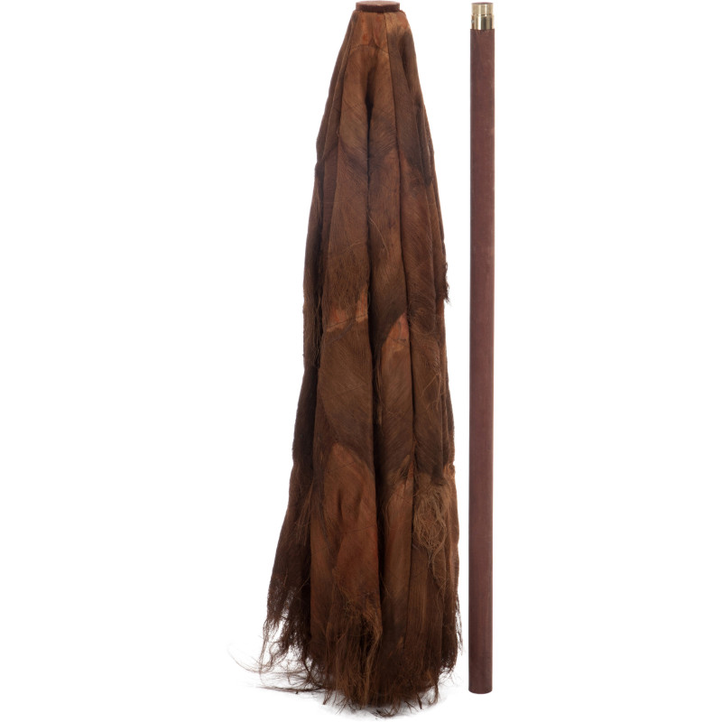 Parasol Rond 290 cm en Feuille de cocotier Marron Bois Niu - 2