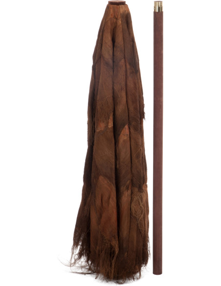 Parasol Rond 290 cm en Feuille de cocotier Marron Bois Niu - 2