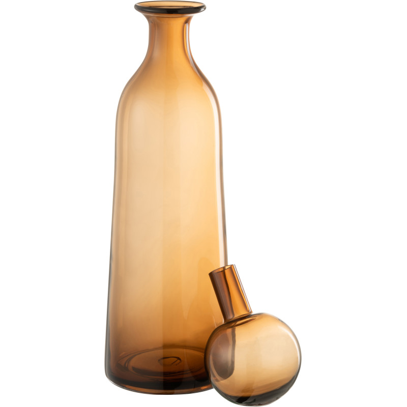 Bouteille déco avec bouchon Hauteur 44 cm en Verre Marron Dyanna - 3