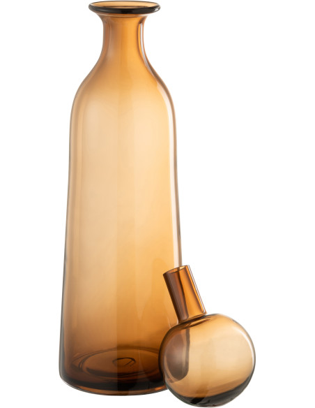 Bouteille déco avec bouchon Hauteur 44 cm en Verre Marron Dyanna - 3