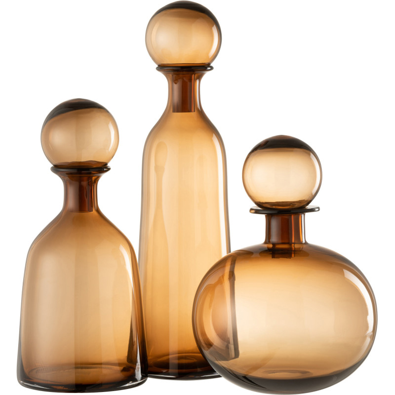 Bouteille déco avec bouchon Hauteur 44 cm en Verre Marron Dyanna - 4