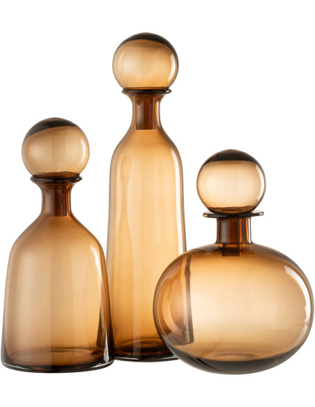 Bouteille déco avec bouchon Hauteur 44 cm en Verre Marron Dyanna - 4