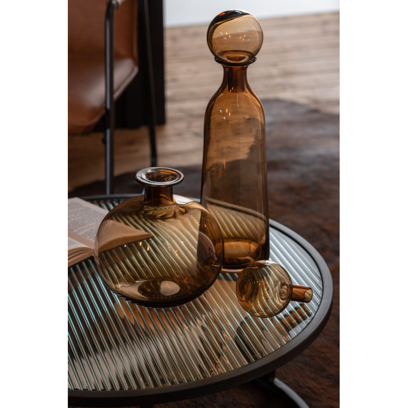 Bouteille déco avec bouchon Hauteur 44 cm en Verre Marron Dyanna - 5