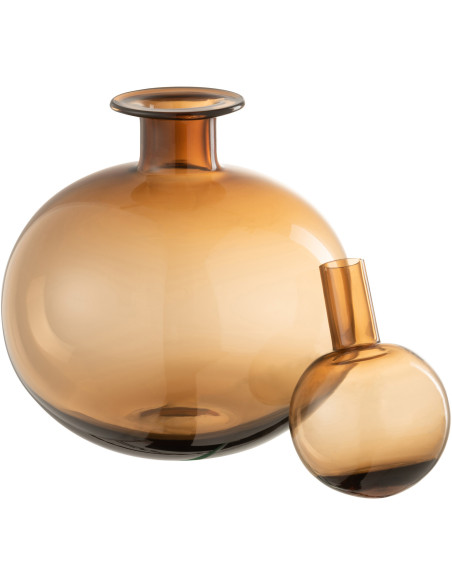 Bouteille déco ronde avec bouchon Hauteur 29 cm en Verre Marron Dyanna - 3
