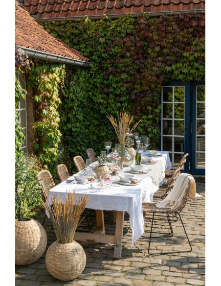 Vase Boule Yumi Hauteur 30 cm en Paille Naturel Motif tressé - 2