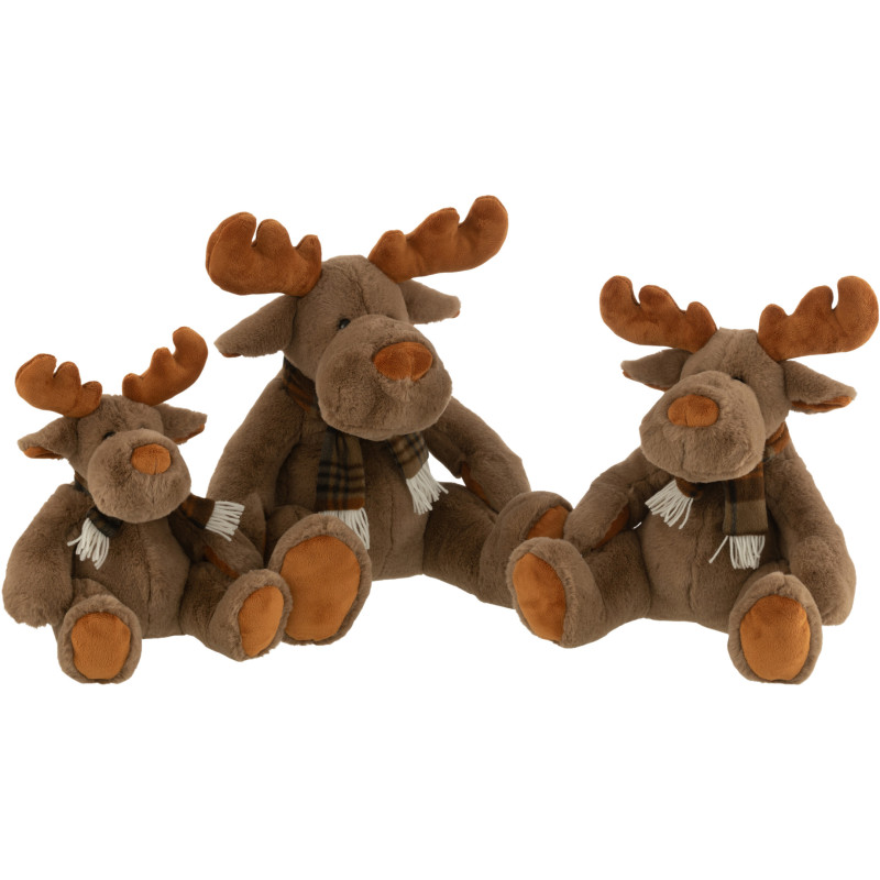 Décoration de Noël Renne avec écharpe 30 cm en Polyester Marron - 2