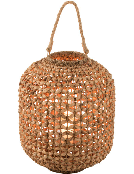 Lanterne à bougie en jacinthe d'eau 45 cm - 3