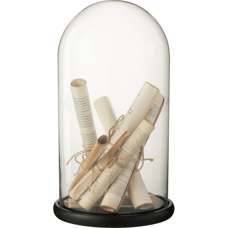 Cloche en verre ronde Parchemins 44 cm - 1