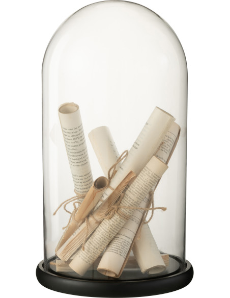 Cloche en verre ronde Parchemins 44 cm - 1