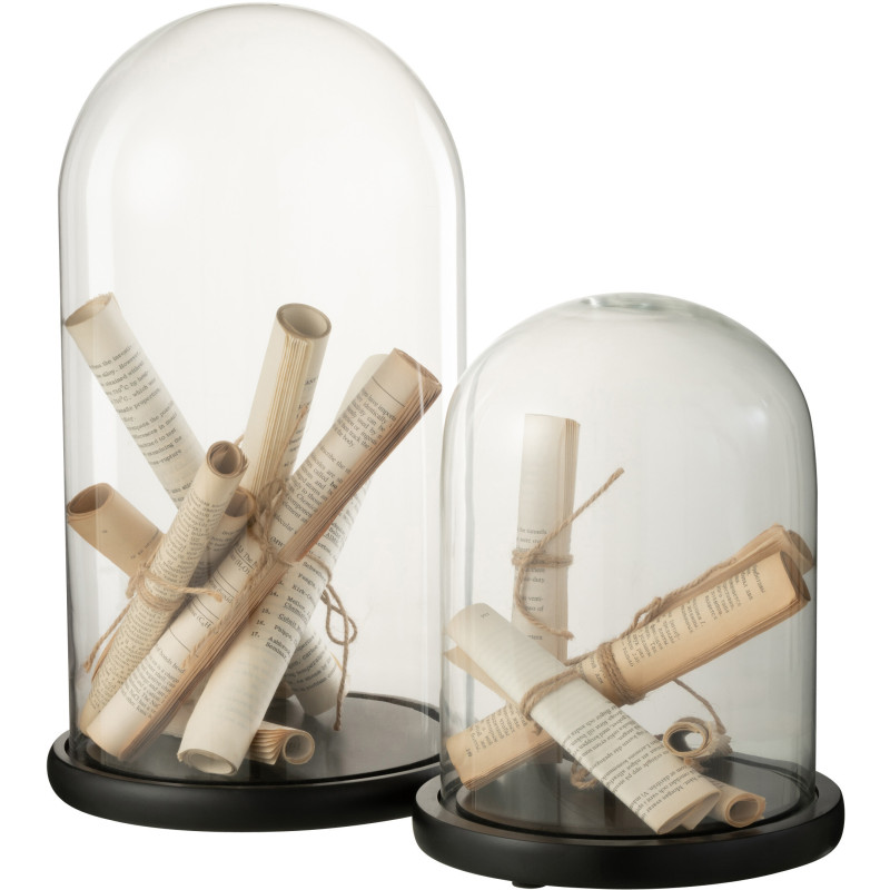 Cloche en verre ronde Parchemins 44 cm - 2