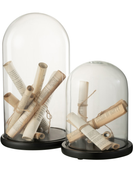 Cloche en verre ronde Parchemins 44 cm - 2