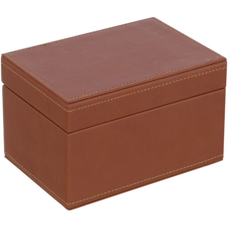 Coffret Jeux de cartes en simili cognac - 1