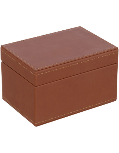 Coffret Jeux de cartes en simili cognac - 1