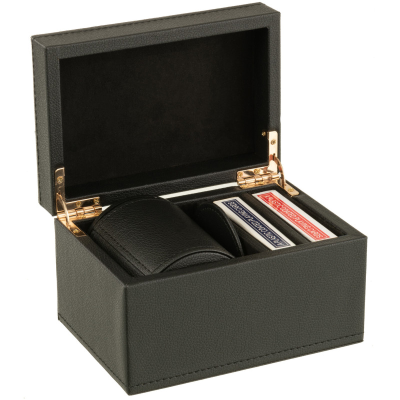 Coffret Jeux de cartes en simili noir - 2