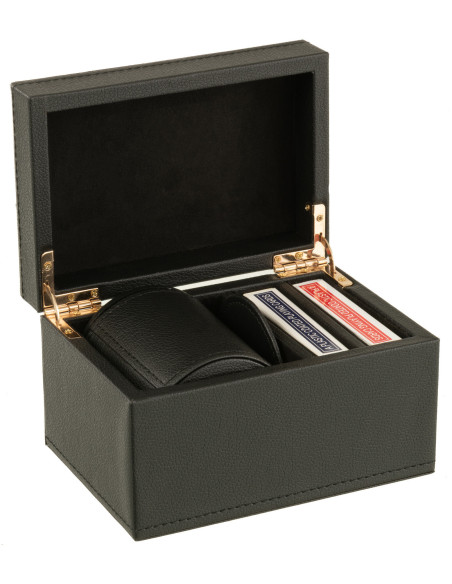 Coffret Jeux de cartes en simili noir - 2
