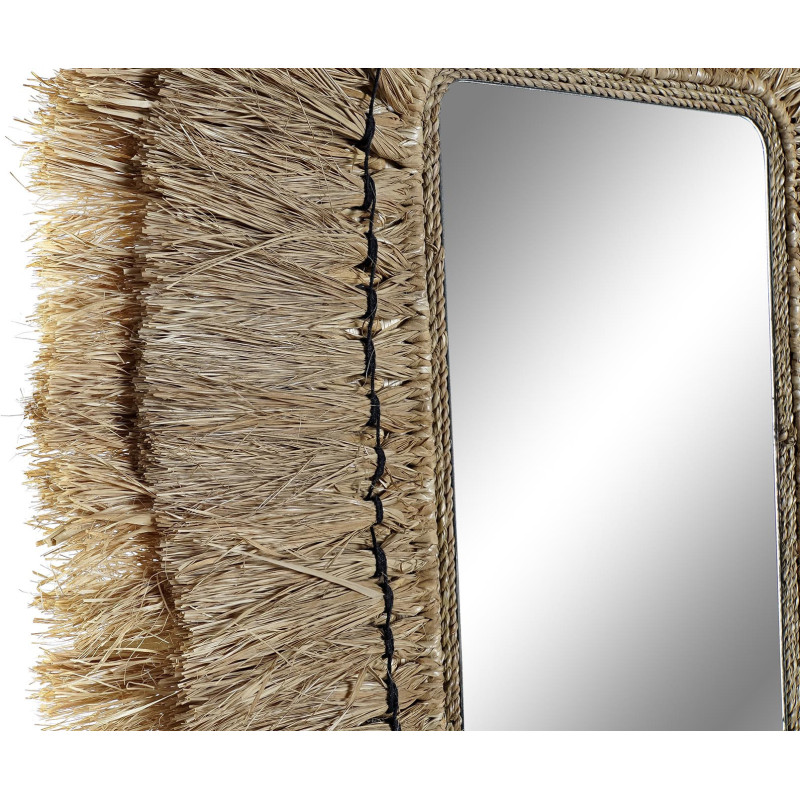 Miroir balinais Mural Rectangulaire 50x60 en Jute Naturel Qadir - 2