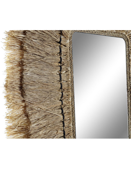 Miroir balinais Mural Rectangulaire 50x60 en Jute Naturel Qadir - 2