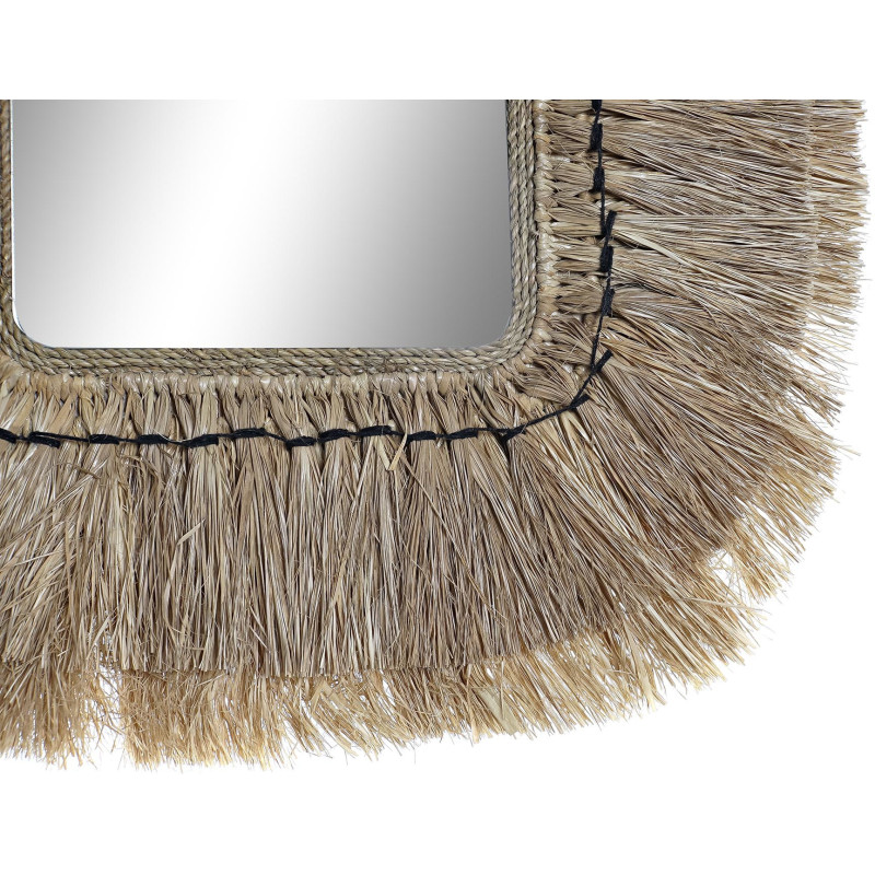 Miroir balinais Mural Rectangulaire 50x60 en Jute Naturel Qadir - 3