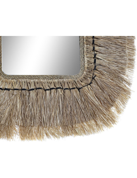 Miroir balinais Mural Rectangulaire 50x60 en Jute Naturel Qadir - 3