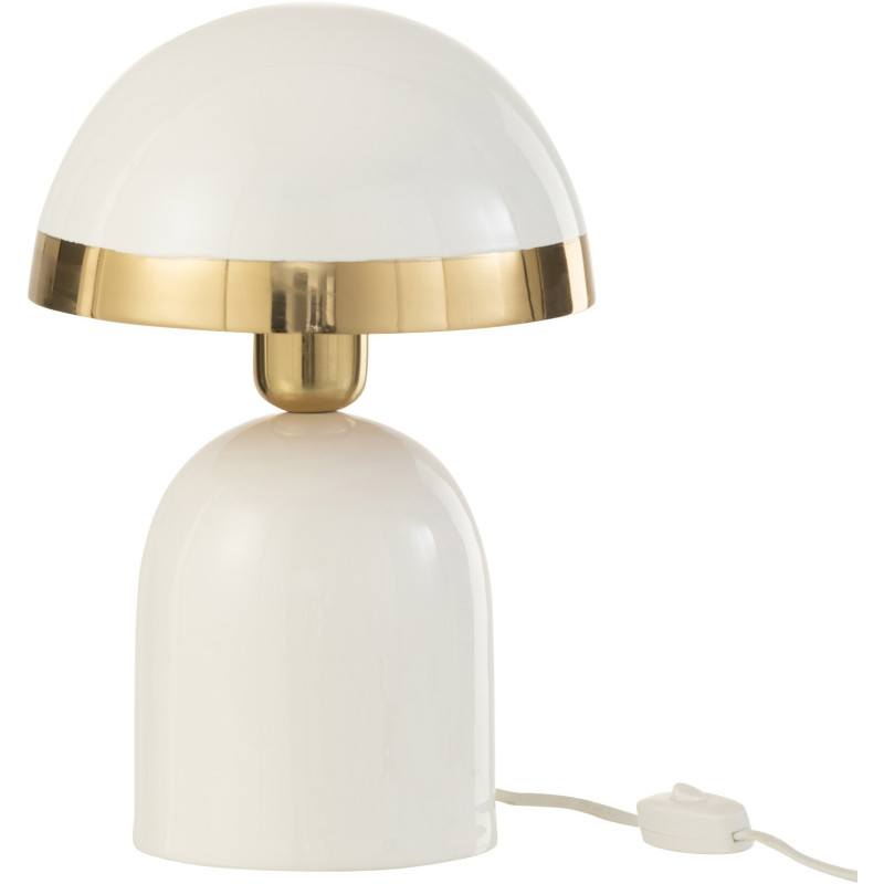 Lampe à poser Champignon Cypress en Métal Blanc Doré - 1