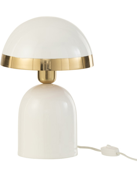 Lampe à poser Champignon Cypress en Métal Blanc Doré - 1