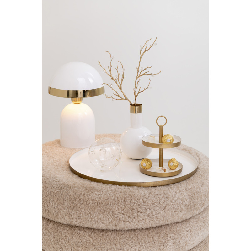 Lampe à poser Champignon Cypress en Métal Blanc Doré - 2