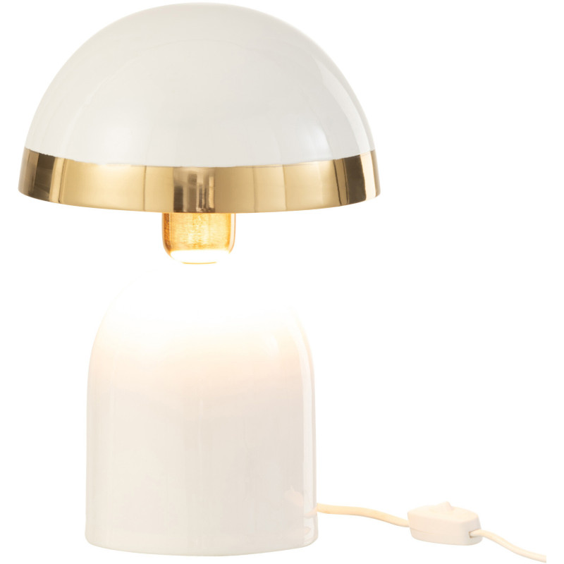 Lampe à poser Champignon Cypress en Métal Blanc Doré - 3