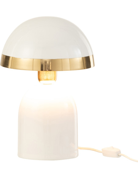 Lampe à poser Champignon Cypress en Métal Blanc Doré - 3