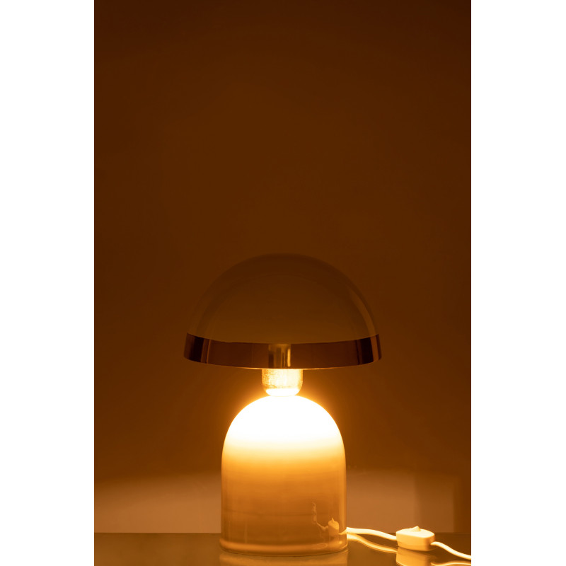 Lampe à poser Champignon Cypress en Métal Blanc Doré - 4