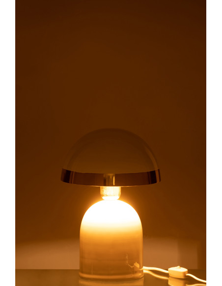 Lampe à poser Champignon Cypress en Métal Blanc Doré - 4