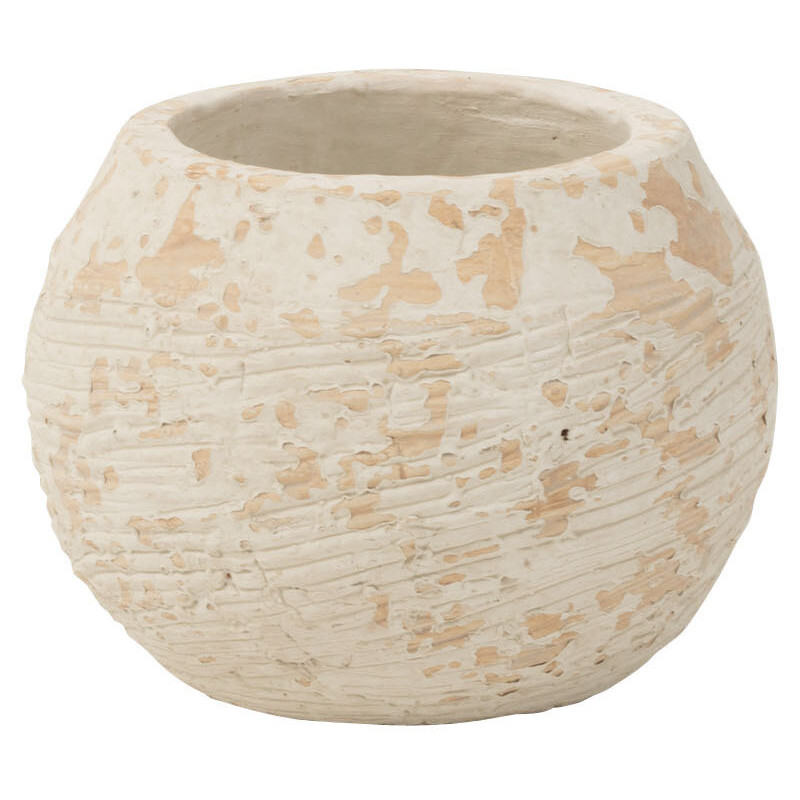 Cache-pot Diamètre 17 cm Rustik en Argile Blanc Beige Motif taches - 1