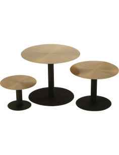 Présentoir pour gâteau Rond Jixen en Métal Doré Noir (Lot de 3) - 1