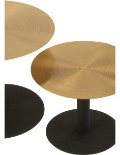 Présentoir pour gâteau Rond Jixen en Métal Doré Noir (Lot de 3) - 1 2