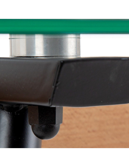 Table à manger Rectangulaire 6 personnes en Verre Transparent Métal Noir Bois de hêtre Naturel Dianna - 4