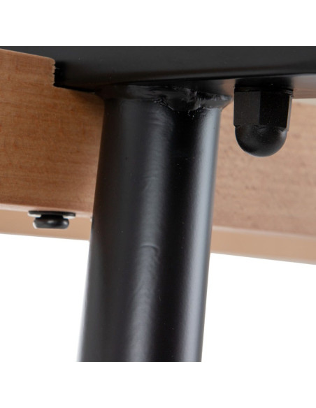 Table à manger Rectangulaire 6 personnes en Verre Transparent Métal Noir Bois de hêtre Naturel Dianna - 7