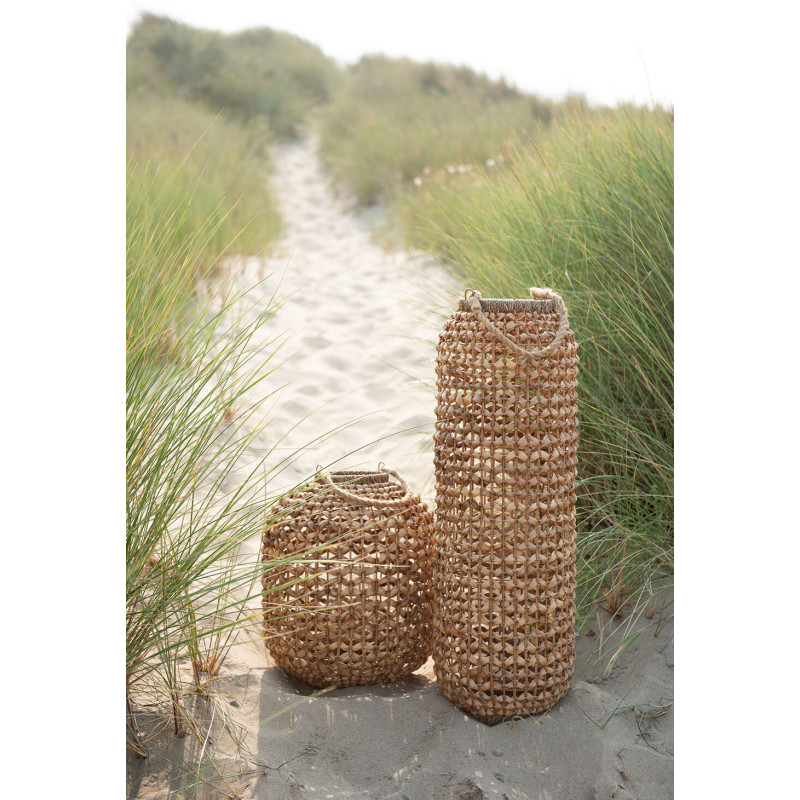 Lanterne à bougie en jacinthe d'eau 45 cm - 5