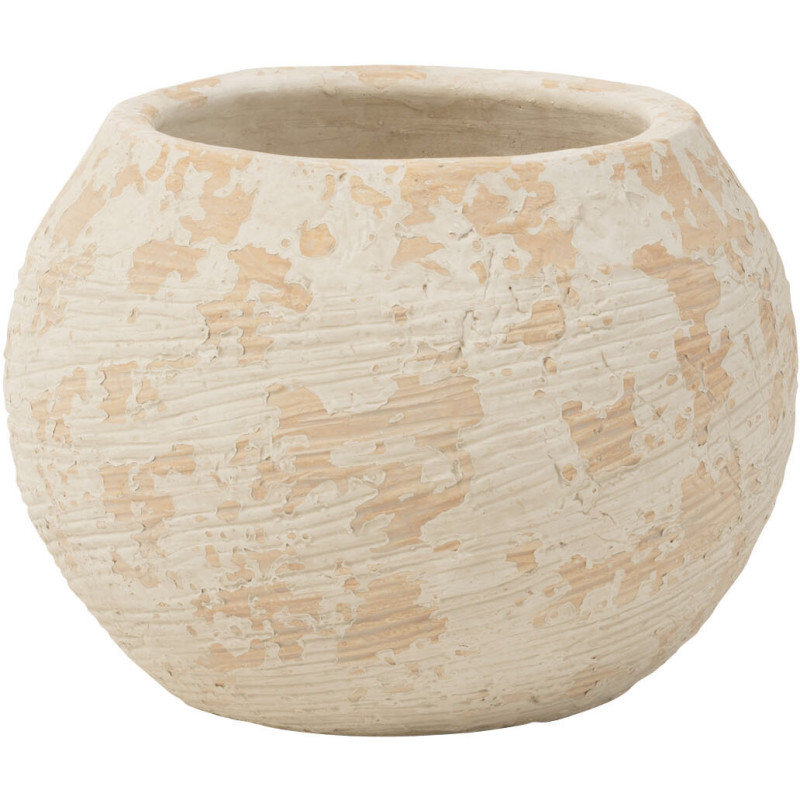 Cache-pot Diamètre 23 cm Rustik en Argile Blanc Beige Motif taches - 1