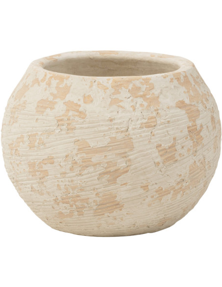 Cache-pot Diamètre 23 cm Rustik en Argile Blanc Beige Motif taches - 1