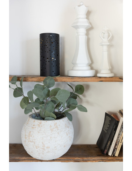 Cache-pot Diamètre 23 cm Rustik en Argile Blanc Beige Motif taches - 2