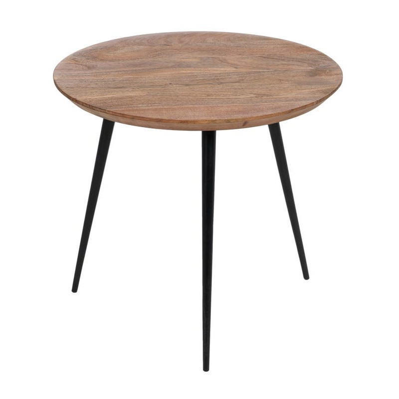 Lot de 3 tables basses gigognes rondes acacia naturel métal noir Tonya Ixia - 5