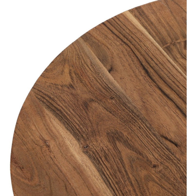 Lot de 3 tables basses gigognes rondes acacia naturel métal noir Tonya Ixia - 6