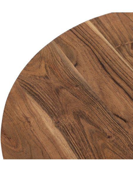 Lot de 3 tables basses gigognes rondes acacia naturel métal noir Tonya Ixia - 6