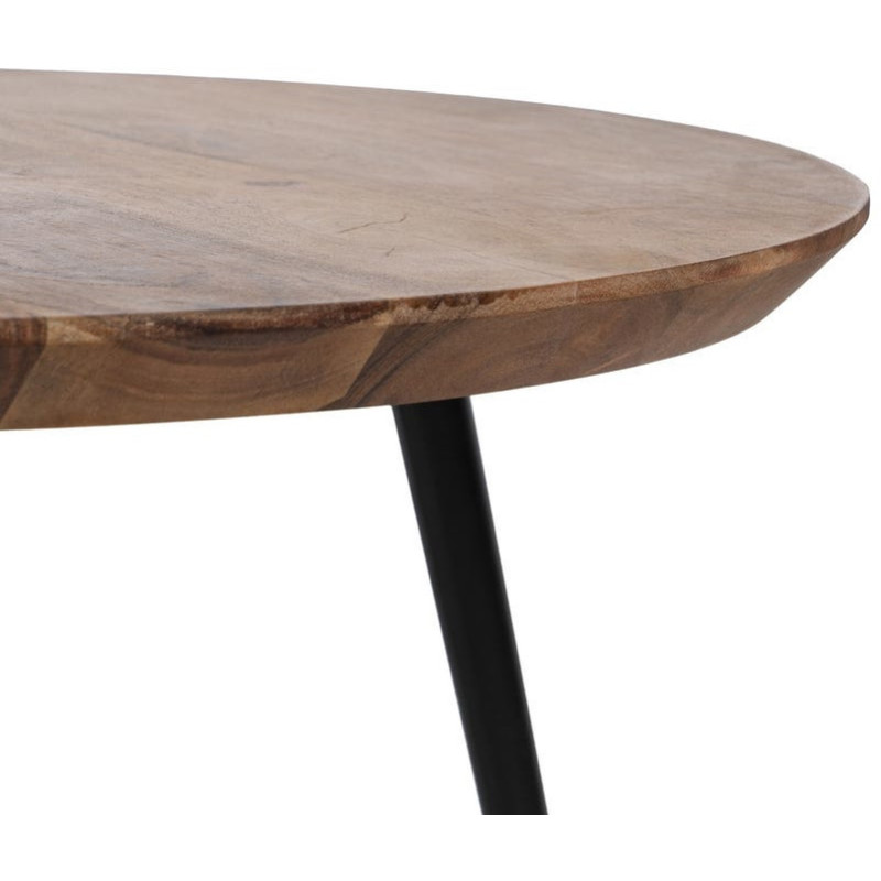 Lot de 3 tables basses gigognes rondes acacia naturel métal noir Tonya Ixia - 7
