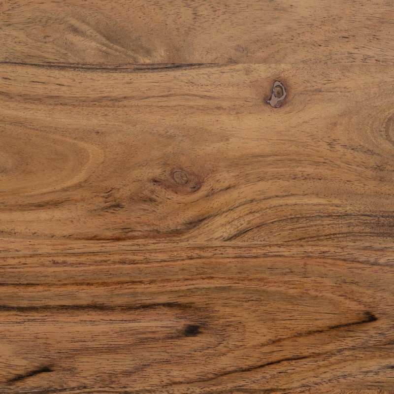 Lot de 3 tables basses gigognes rondes acacia naturel métal noir Tonya Ixia - 8