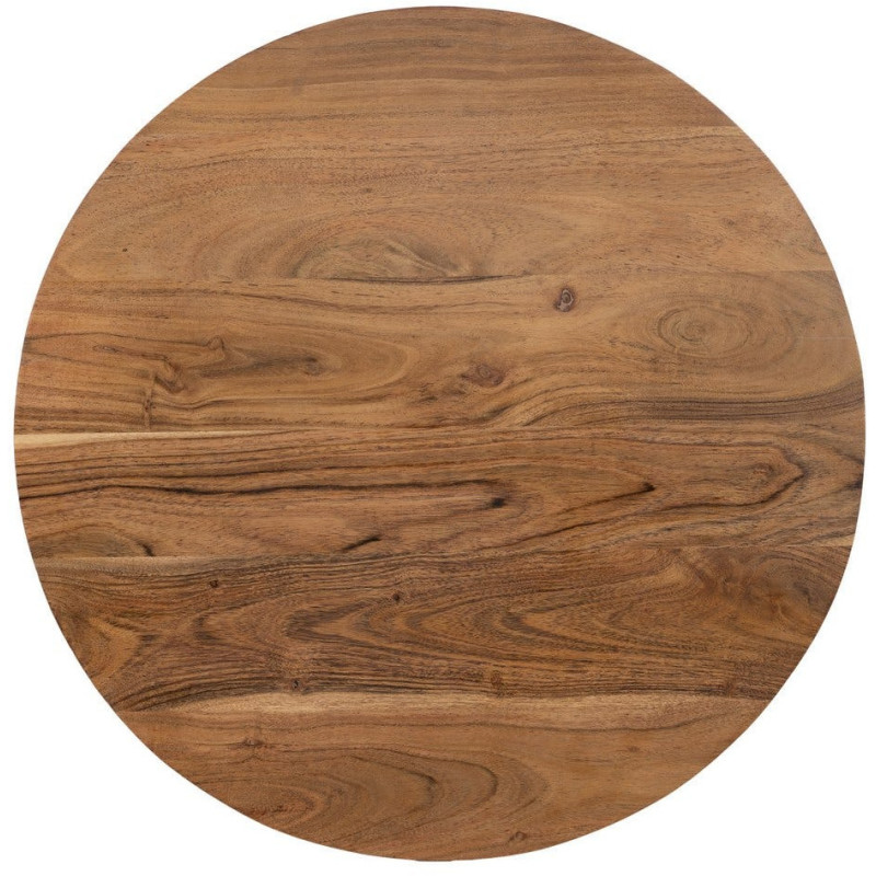 Lot de 3 tables basses gigognes rondes acacia naturel métal noir Tonya Ixia - 9